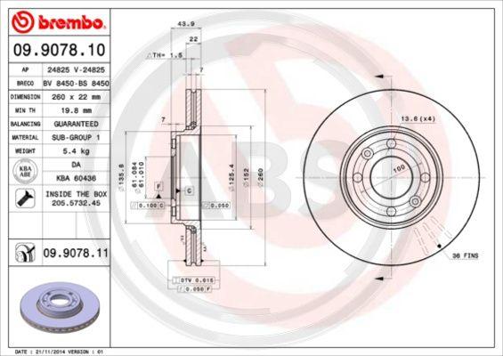 A.B.S. 09.9078.11 - Disc frana allinparts.ro