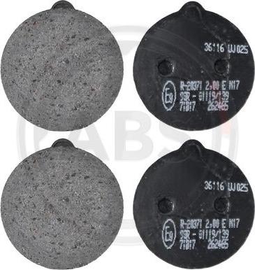 A.B.S. 36116 - Set placute de frana,frana de parcare cu disc allinparts.ro
