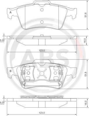 A.B.S. 37216 - Set placute frana,frana disc allinparts.ro