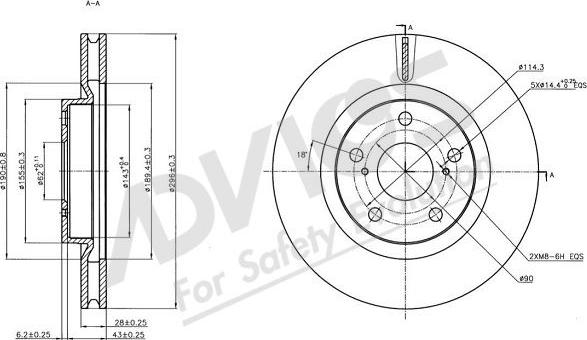 ADVICS A6F164B - Disc frana allinparts.ro
