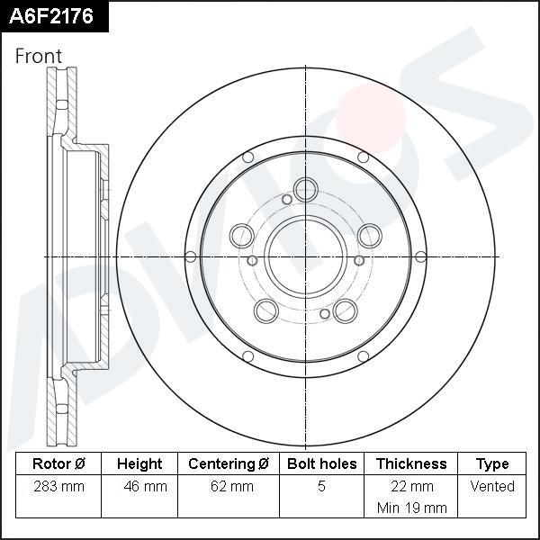 ADVICS A6F2176 - Disc frana allinparts.ro