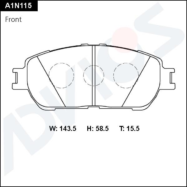ADVICS A1N115 - Set placute frana,frana disc allinparts.ro