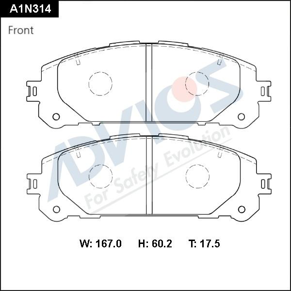 ADVICS A1N314 - Set placute frana,frana disc - allinparts.ro