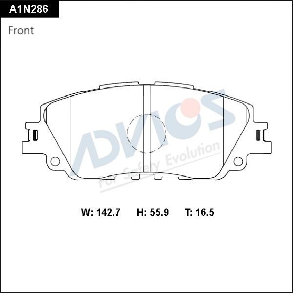 ADVICS A1N286 - Set placute frana,frana disc allinparts.ro