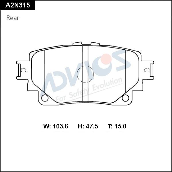 ADVICS A2N315 - Set placute frana,frana disc allinparts.ro