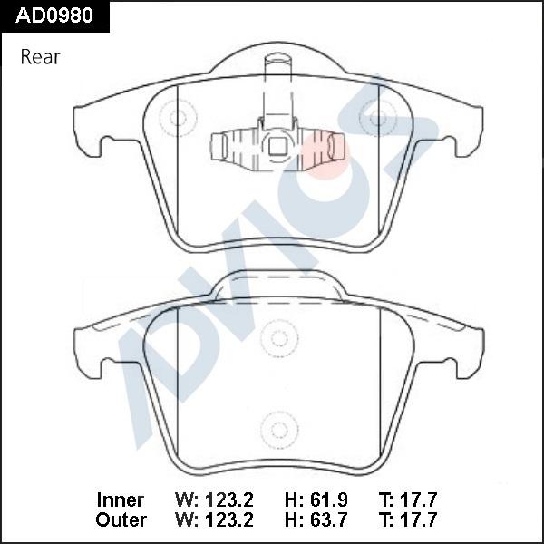 ADVICS AD0980 - Set placute frana,frana disc - allinparts.ro