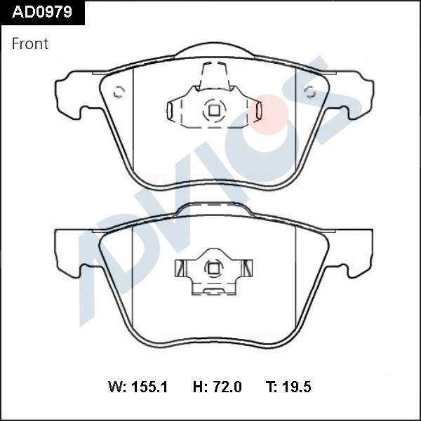 ADVICS AD0979 - Set placute frana,frana disc - allinparts.ro