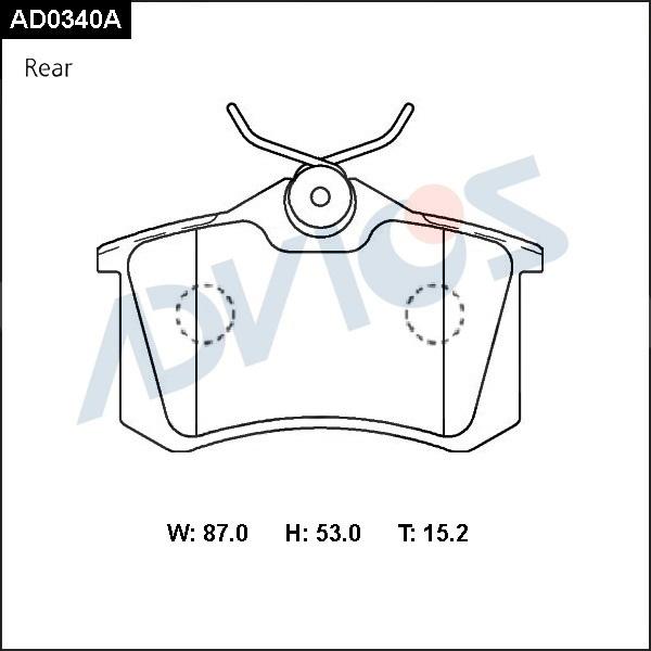 ADVICS AD0340A - Set placute frana,frana disc allinparts.ro
