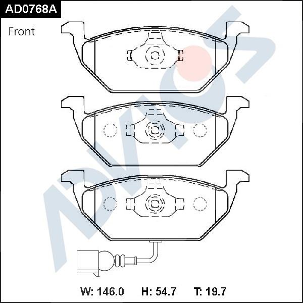 ADVICS AD0768A - Set placute frana,frana disc - allinparts.ro