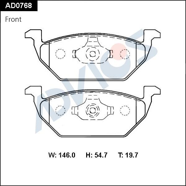 ADVICS AD0768 - Set placute frana,frana disc - allinparts.ro