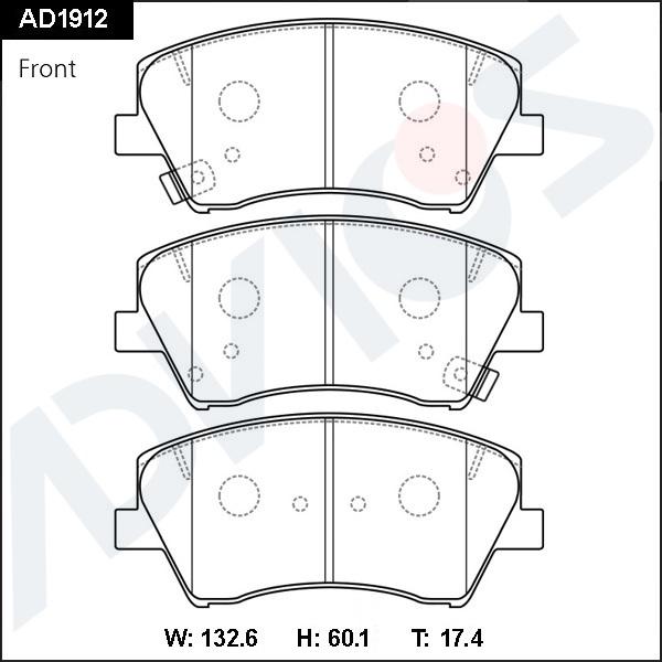 ADVICS AD1912 - Set placute frana,frana disc - allinparts.ro