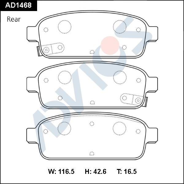 ADVICS AD1468 - Set placute frana,frana disc allinparts.ro