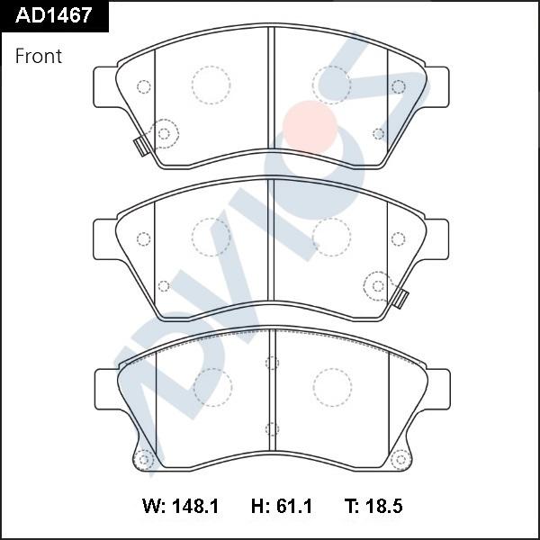 ADVICS AD1467 - Set placute frana,frana disc allinparts.ro