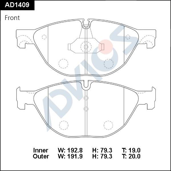 ADVICS AD1409 - Set placute frana,frana disc - allinparts.ro