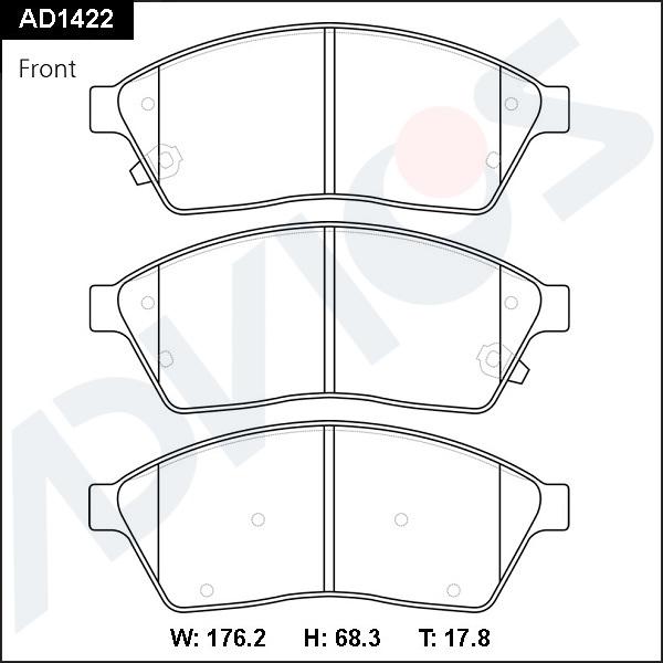 ADVICS AD1422 - Set placute frana,frana disc - allinparts.ro