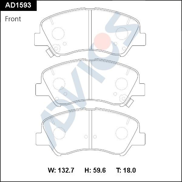ADVICS AD1593 - Set placute frana,frana disc allinparts.ro