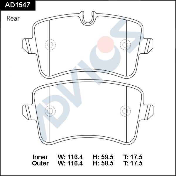 ADVICS AD1547 - Set placute frana,frana disc - allinparts.ro