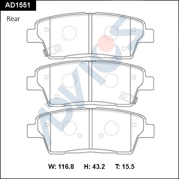 ADVICS AD1551 - Set placute frana,frana disc allinparts.ro