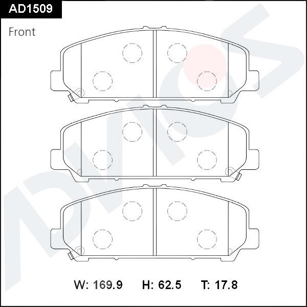 ADVICS AD1509 - Set placute frana,frana disc - allinparts.ro