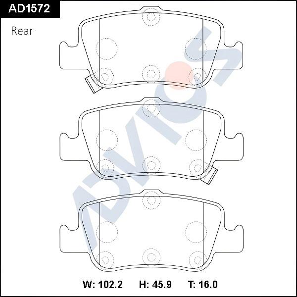 ADVICS AD1572 - Set placute frana,frana disc allinparts.ro