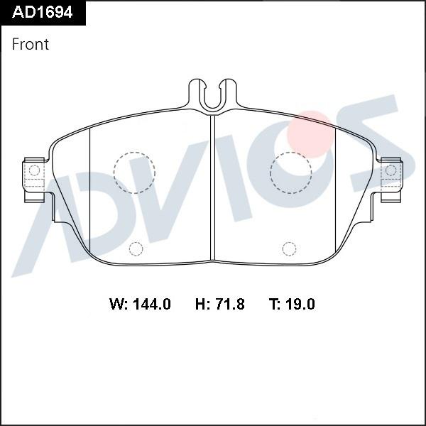 ADVICS AD1694 - Set placute frana,frana disc - allinparts.ro