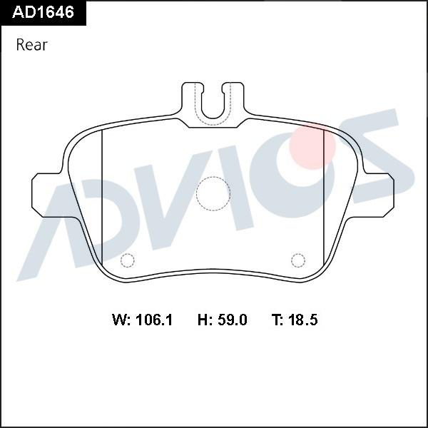 ADVICS AD1646 - Set placute frana,frana disc - allinparts.ro