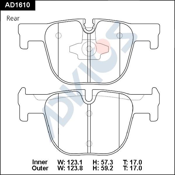 ADVICS AD1610 - Set placute frana,frana disc - allinparts.ro