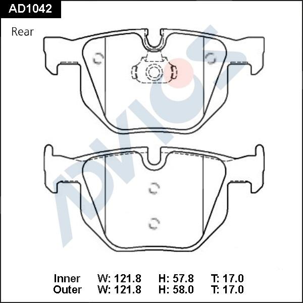 ADVICS AD1042 - Set placute frana,frana disc - allinparts.ro