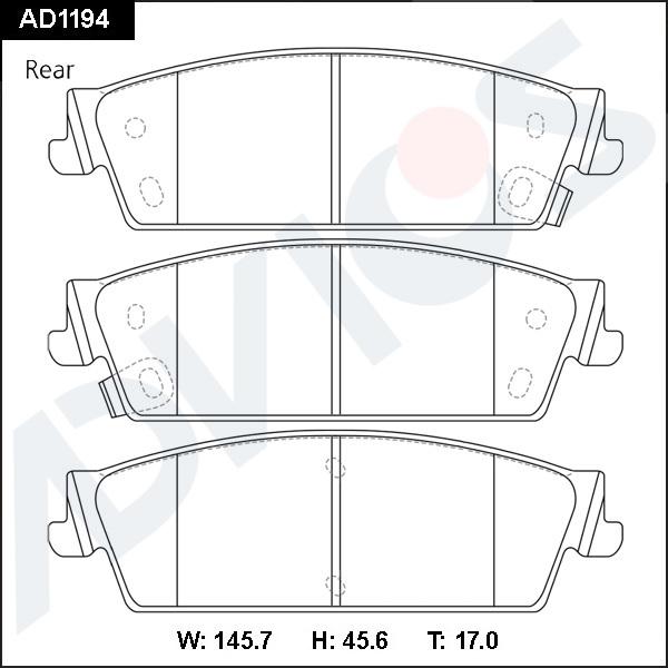 ADVICS AD1194 - Set placute frana,frana disc - allinparts.ro