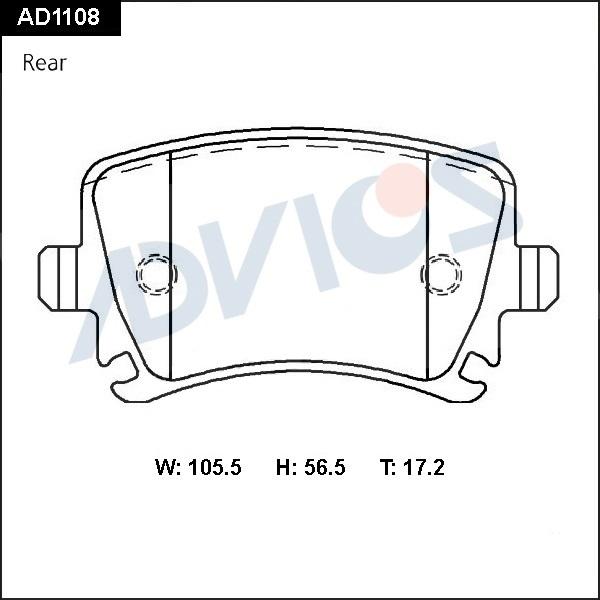 ADVICS AD1108 - Set placute frana,frana disc - allinparts.ro