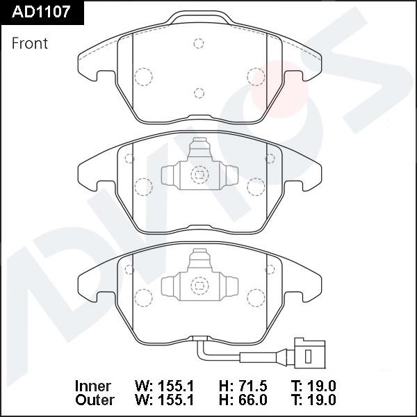 ADVICS AD1107 - Set placute frana,frana disc - allinparts.ro