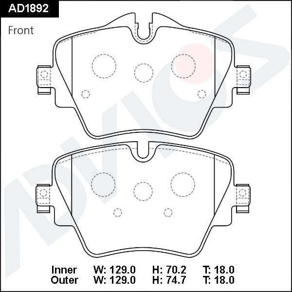 ADVICS AD1892 - Set placute frana,frana disc - allinparts.ro
