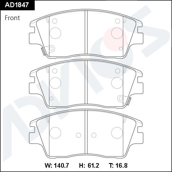 ADVICS AD1847 - Set placute frana,frana disc - allinparts.ro