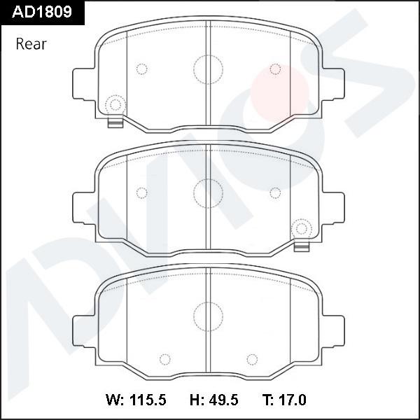 ADVICS AD1809 - Set placute frana,frana disc allinparts.ro