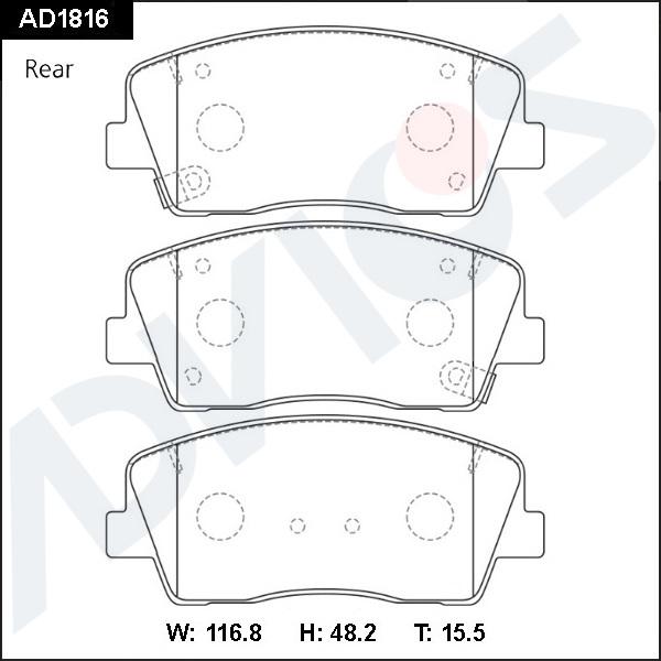 ADVICS AD1816 - Set placute frana,frana disc allinparts.ro