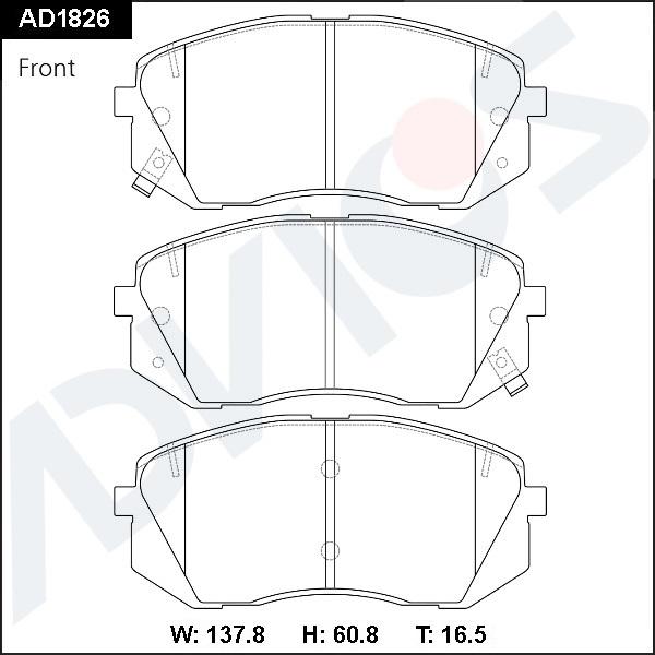 ADVICS AD1826 - Set placute frana,frana disc allinparts.ro