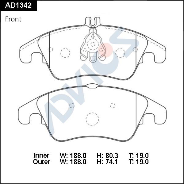 ADVICS AD1342 - Set placute frana,frana disc - allinparts.ro