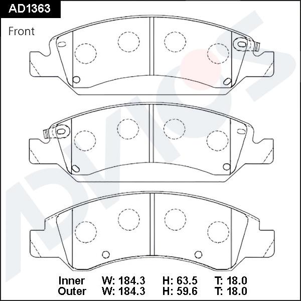 ADVICS AD1363 - Set placute frana,frana disc - allinparts.ro