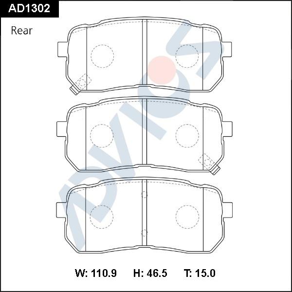 ADVICS AD1302 - Set placute frana,frana disc allinparts.ro