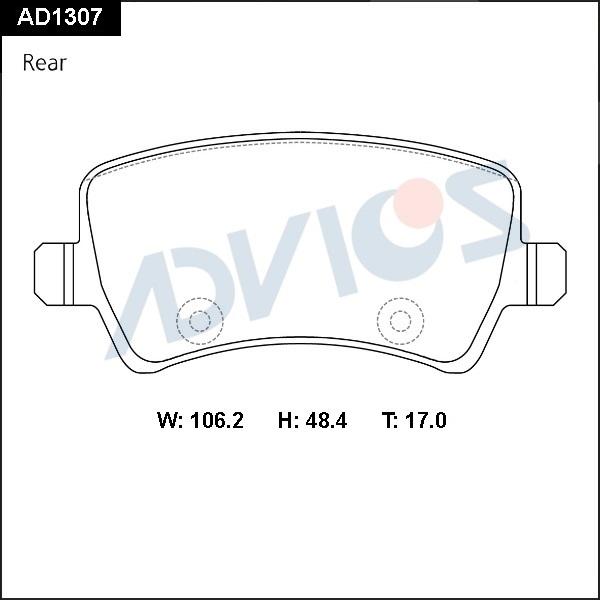 ADVICS AD1307 - Set placute frana,frana disc allinparts.ro