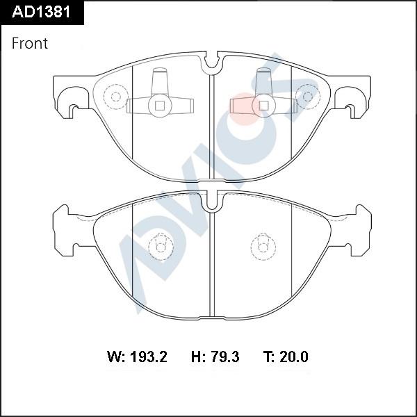 ADVICS AD1381 - Set placute frana,frana disc - allinparts.ro