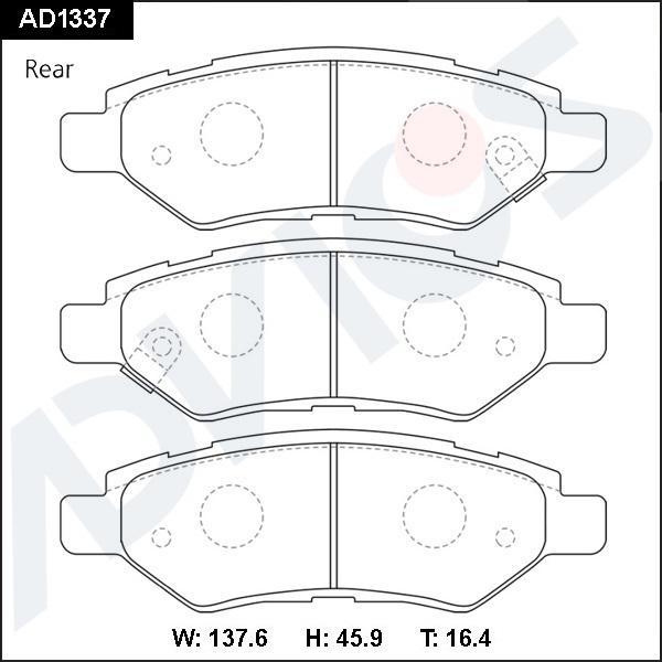 ADVICS AD1337 - Set placute frana,frana disc allinparts.ro