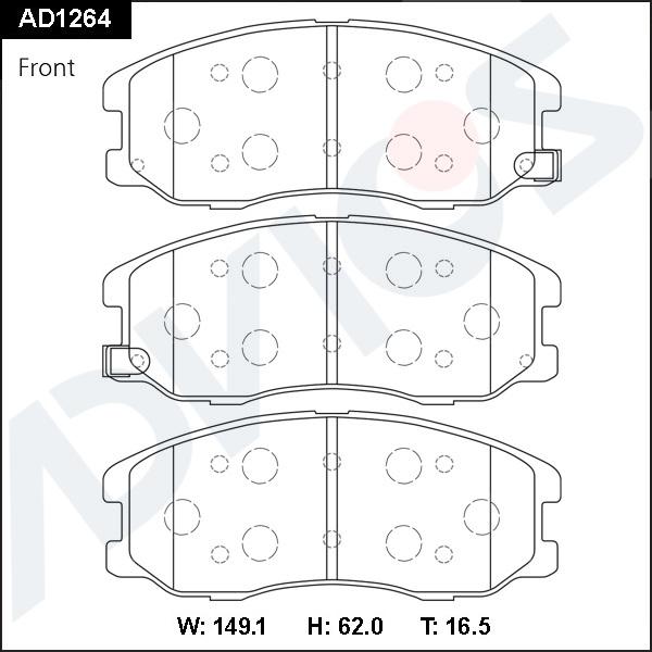 ADVICS AD1264 - Set placute frana,frana disc allinparts.ro