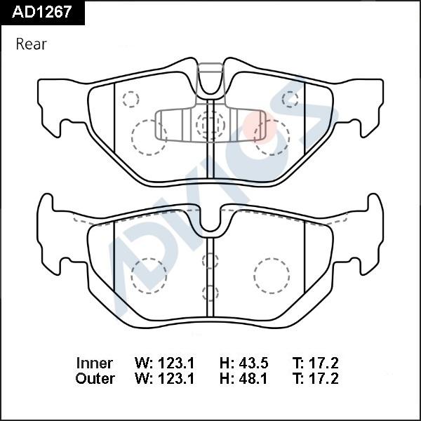 ADVICS AD1267 - Set placute frana,frana disc - allinparts.ro