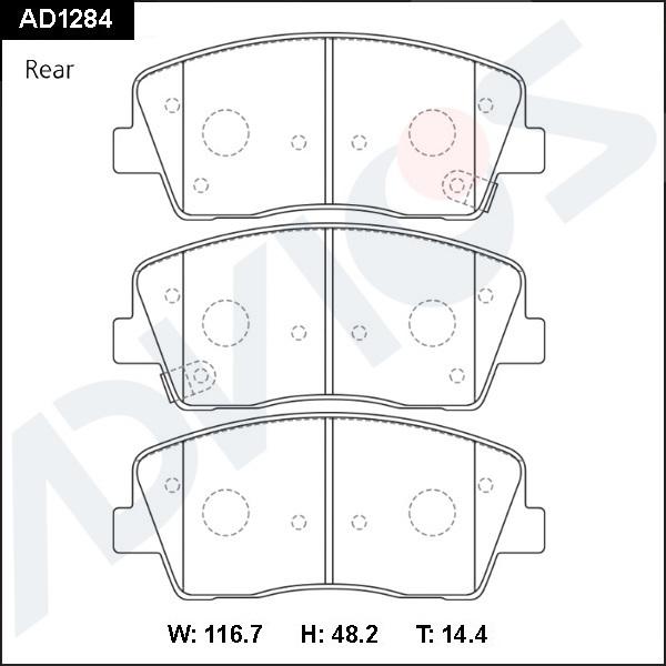 ADVICS AD1284 - Set placute frana,frana disc allinparts.ro
