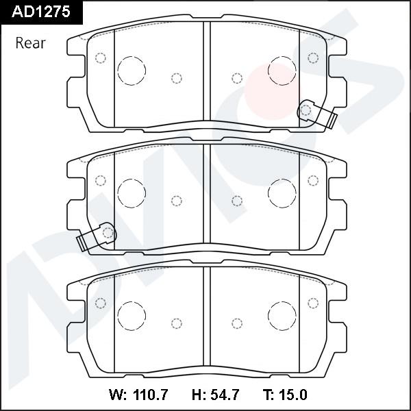 ADVICS AD1275 - Set placute frana,frana disc allinparts.ro