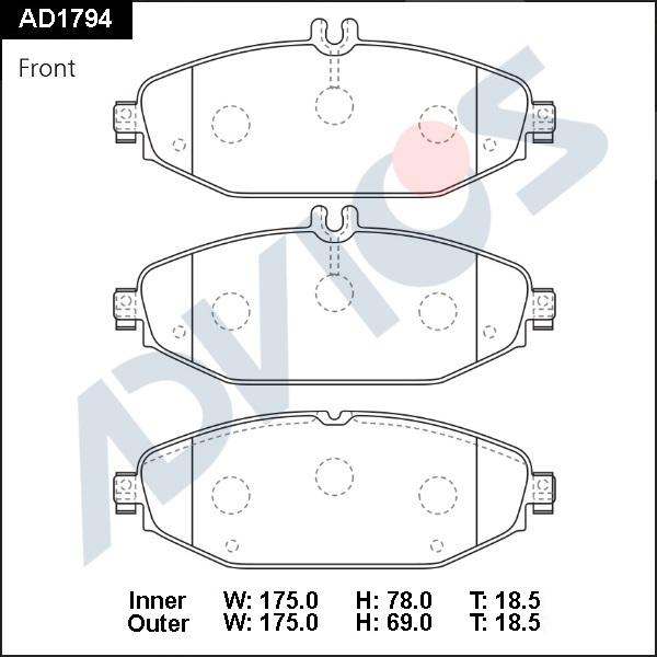 ADVICS AD1794 - Set placute frana,frana disc - allinparts.ro
