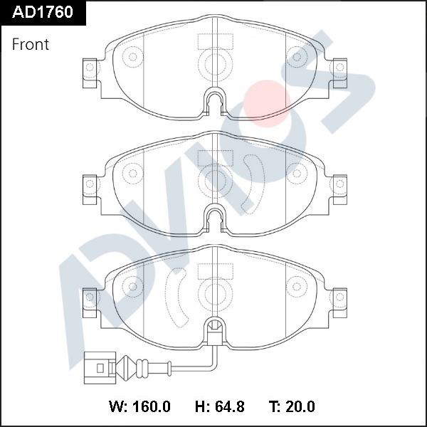 ADVICS AD1760 - Set placute frana,frana disc allinparts.ro