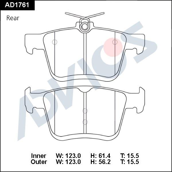 ADVICS AD1761 - Set placute frana,frana disc - allinparts.ro