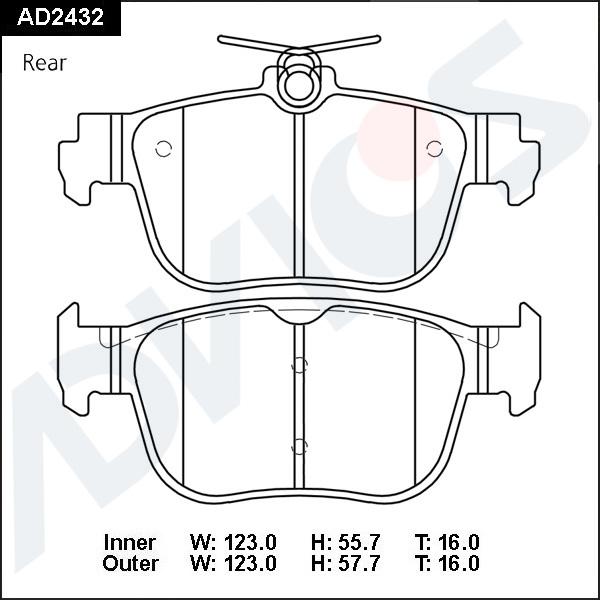 ADVICS AD2432 - Set placute frana,frana disc allinparts.ro